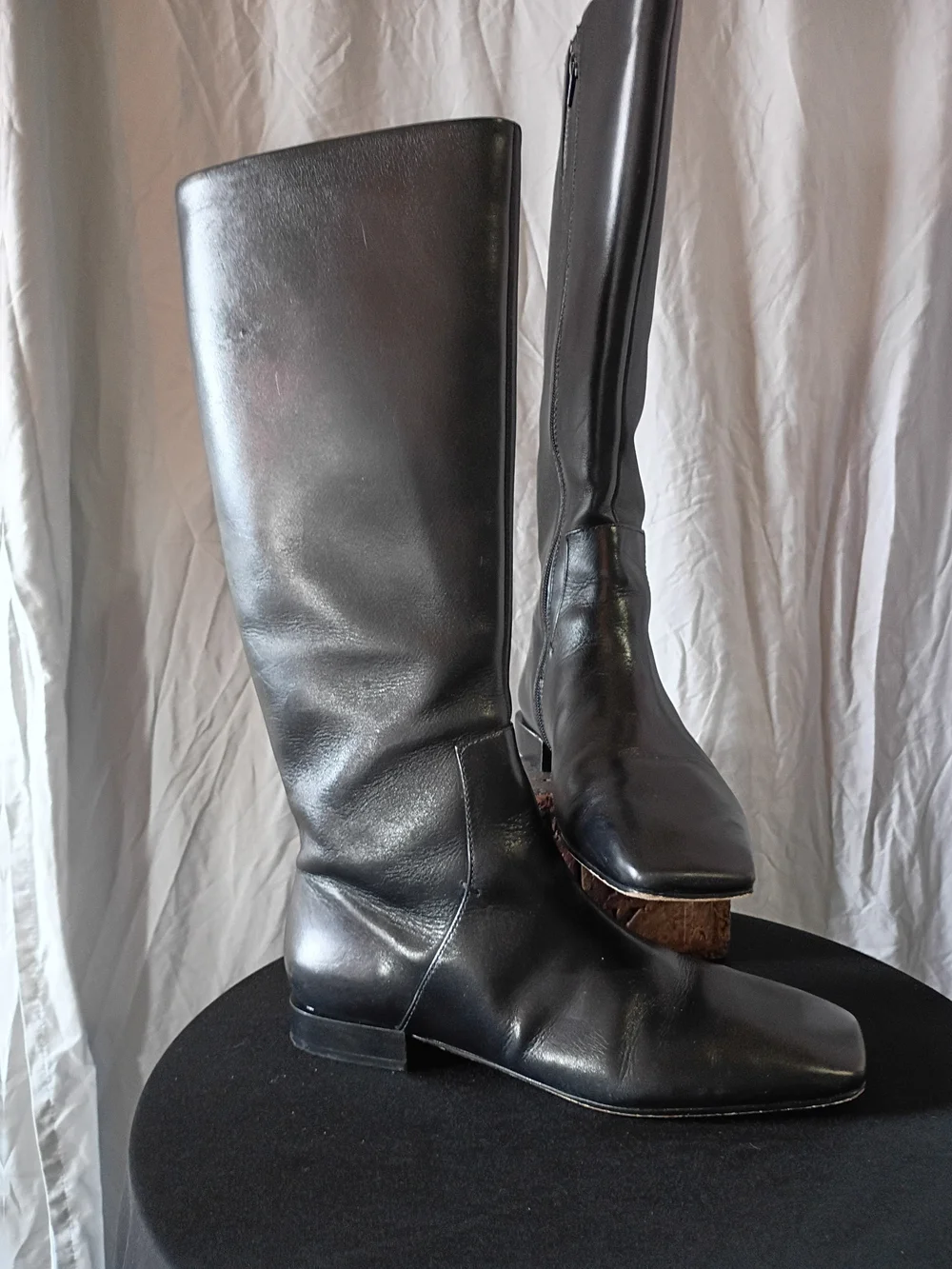 Bernardo Black Leather Riding Boots